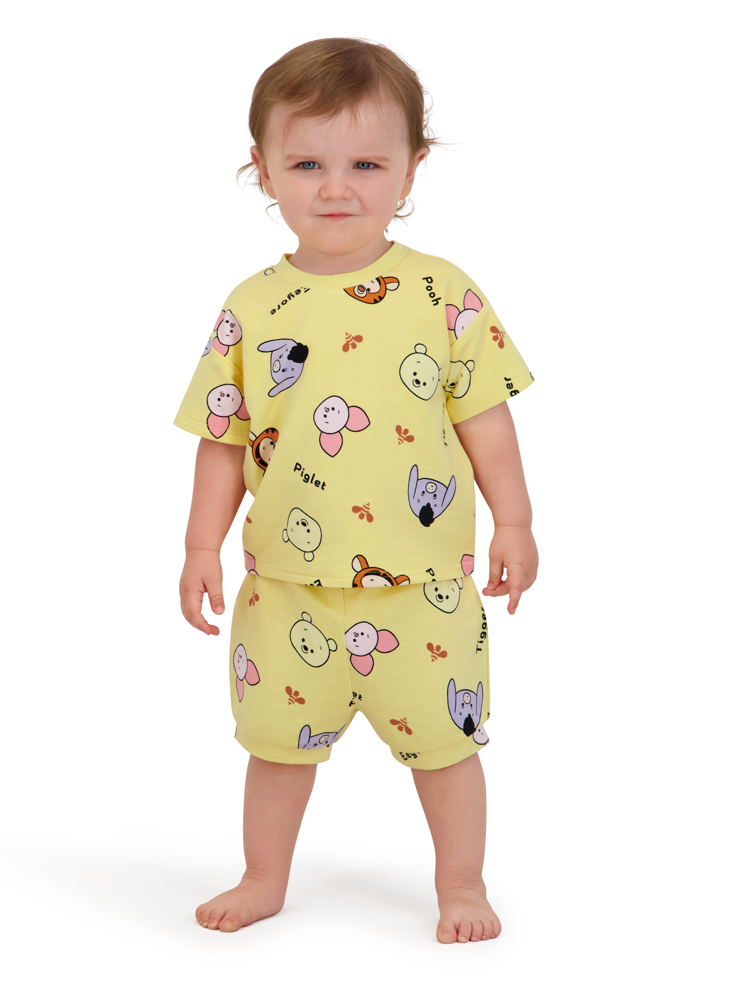Winnie The Pooh Baby Boy 2 Piece French Terry Short Set, Sizes 0-24 Months