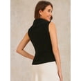 thumbnail image 4 of DARING DIVA Women's Waistcoat Suit Velvet Sleeveless Lapel V Neck Vests XS Black, 4 of 6