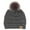Charcoal, variant on MIRMARU Women's Soft Stretch Cable Knit Warm Outdoor Skully Faux Fur Pom pom Beanie Hats (Conffeti-Black)