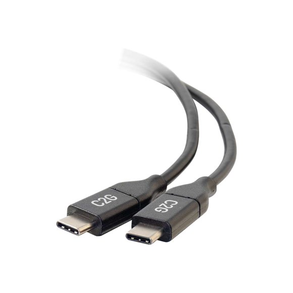C2G 10ft USB C Cable - USB C to USB C Cable - USB C 2.0 5A - 480 Mbps - M/M - USB cable - 24 pin USB-C (M) reversible to 24 pin USB-C (M) reversible - USB 2.0 - 30 V - 5 A - 10 ft - black