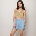thumbnail image 2 of Women's Gingham Lounge Shorts with Elastic Waistband Adjustable Side Tie Details and Relaxed Casual Fit - Navy, Small, 2 of 7
