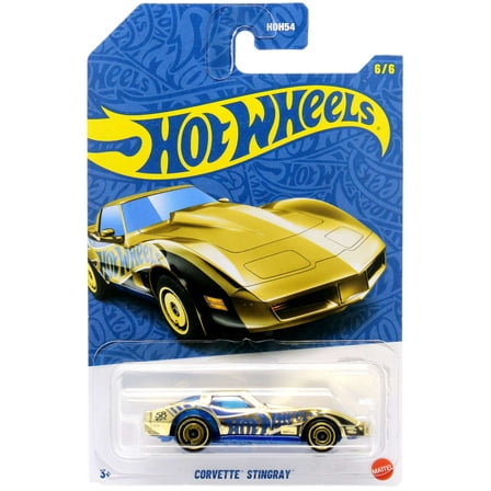 Hot Wheels 2025 Blue & Gold Corvette Stingray Diecast Car