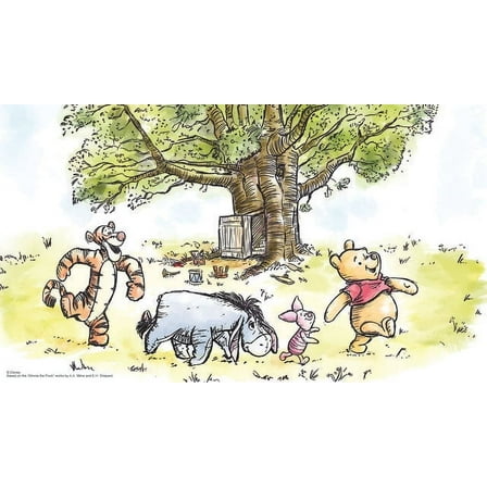 Disney's Winnie The Pooh Watercolor Peel & Stick Wallpaper Mural
