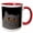 Red/White, variant on 3drose, the Curious Cat Grey with Orange Eyes Black, 11oz Magic Transforming Mug