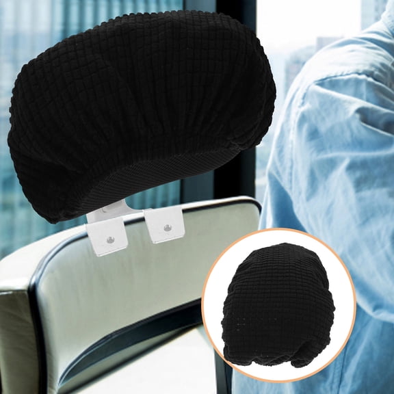 MEIBUTYUP Black Chair Headrest Cover with Elastic Band, Comfortable and Easy to Install for Office and Home Computer Chairs