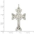 thumbnail image 2 of Beautiful Sterling Silver Antiqued, Textured and Brushed Celtic Cross Pendant, 2 of 2