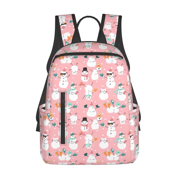 Easygdp Cute Pink Snowman Cat para Easygdp Yak - Mochila Casual Ligera y Resistente para Viaje y Senderismo para Hombres y Mujeres