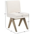 thumbnail image 3 of SAFAVIEH Oliviadella Mid-Century Linen Solid Dining Side Chair, Bone/White Washed, 3 of 13