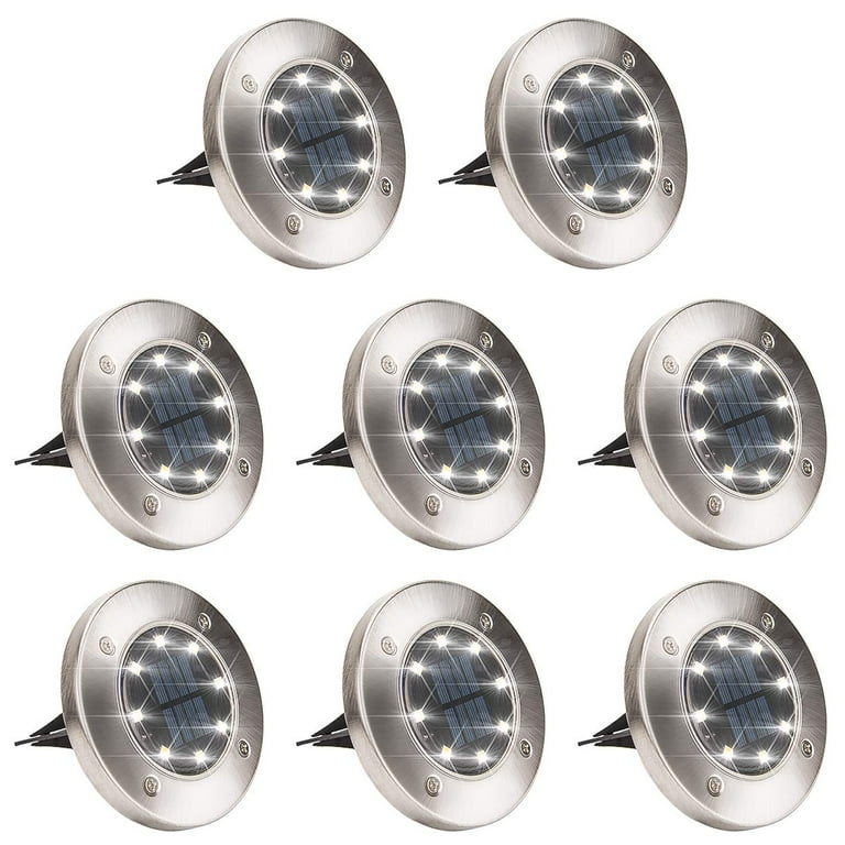 Brightright outdoor solar disk lights deals 8 leds waterproof landscape lighting