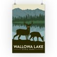 thumbnail image 2 of Wallowa Lake State Park, Oregon, Deer Silhouette (16x24 Giclee Gallery Art Print, Vivid Textured Wall Decor), 2 of 3