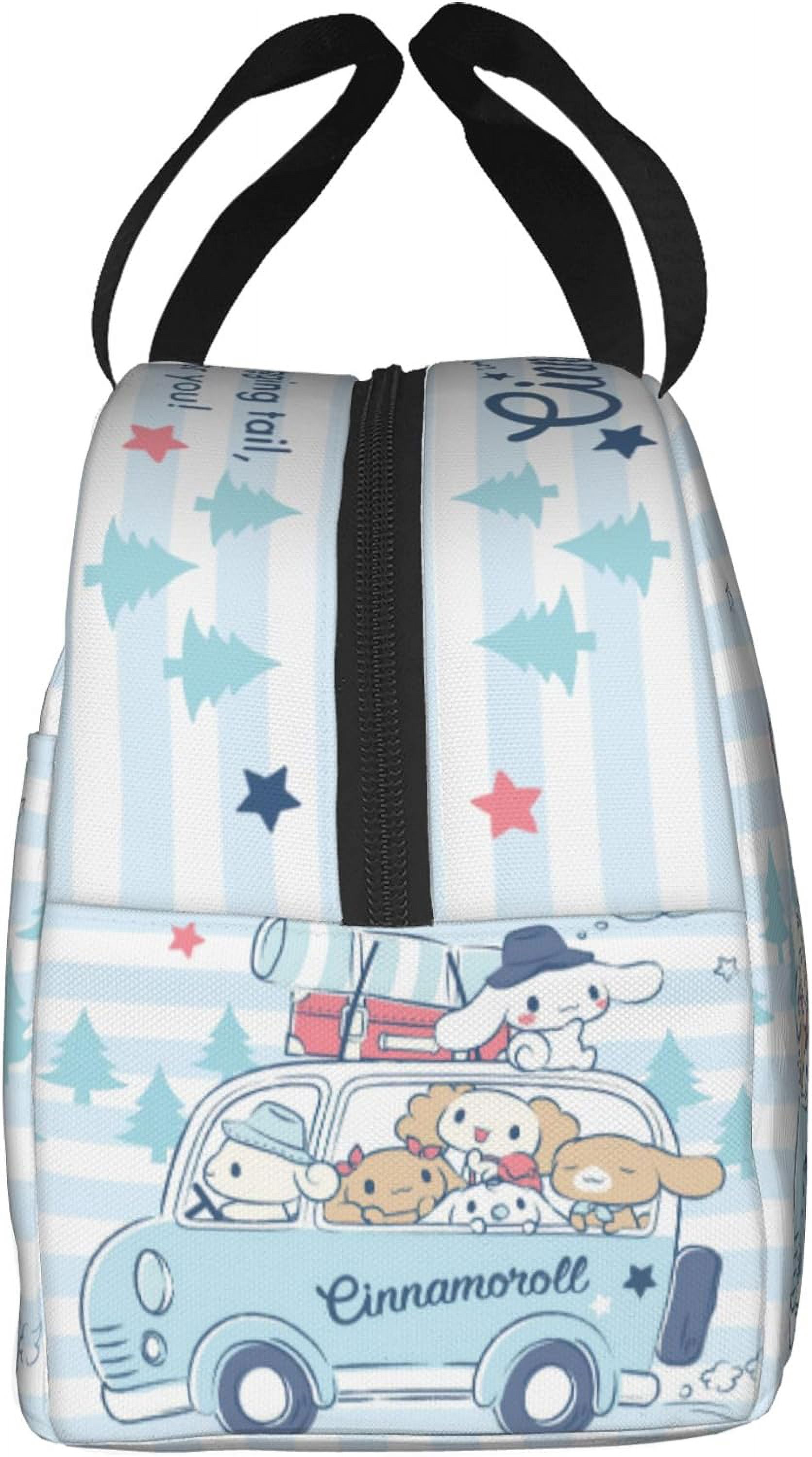 Cinnamoroll Cute Lunch Bag Reusable Insulated Bento Lunch Box 8.6x8x5 in Durable Lunch Bag for Office Work Hiking Travel Gift