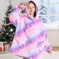 thumbnail image 2 of NIEWTR Boys Girls Kids Hooded Bathrobe,Soft Flannel Loungewear Robe with Adjustable Tie,Cartoon Print,for Toddlers to Kids 2-12 Years Toddler Pajamas(6-15 Years), 2 of 5