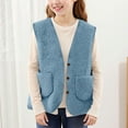 thumbnail image 5 of Nwiuh Girls' Boys Sherpa Fleece Vest Sleeveless Jacket Outwear Lightweight Solid Color Cute Jacket with Pockets (Sky Blue, 5-6 Years), 5 of 7