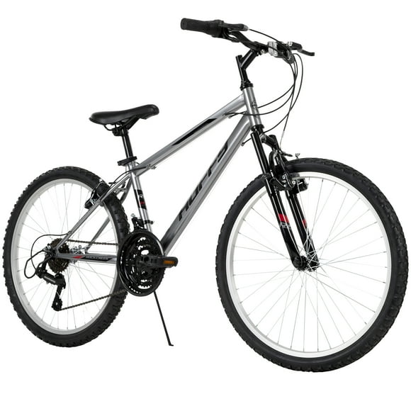 Huffy 24” Rock Creek Mountain Bike, Fits Riders 58” - 70”, Gray, Youth, Boy’s