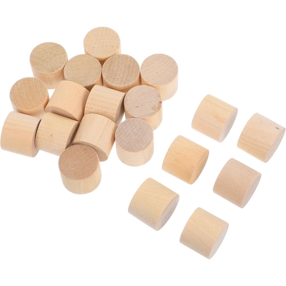 TOYMYTOY Small Wooden Cylinders Birch for Crafting and Decorations Brown 20Pcs