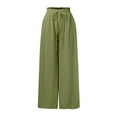 thumbnail image 4 of EDFBUYKRS Female Women Pants Casual Linen Pants Women Long Tall 2026 Women's Solid Color Leisure High Waist Wide Leg Pants Xl, 4 of 5