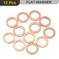 thumbnail image 3 of Uxcell M12 Flat Washer, 12 Pack Copper Ring Washer 18mm OD 2mm Thick Sealing Gasket Ring, 3 of 7