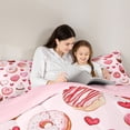 thumbnail image 5 of Feelyou Pink Love Heart Twin Comforter Sets, Dessert Cake Donut Bedding Set, 2pcs, 5 of 8
