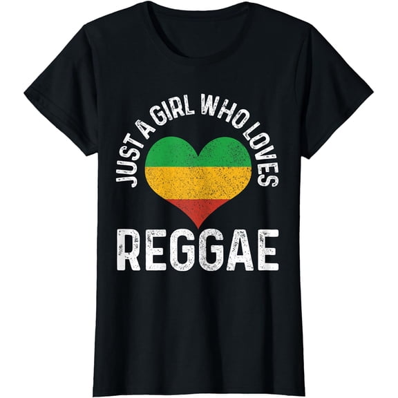 Womens Just A Girl Who Loves Reggae Music Rastafari Rasta Gift T-Shirt