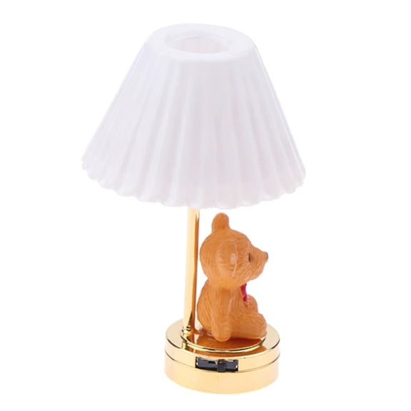 Dolls House Bear Lamp Model Furniture Model Accessories Teenager Girls for 1:12 Dollhouses Living Room Decorations