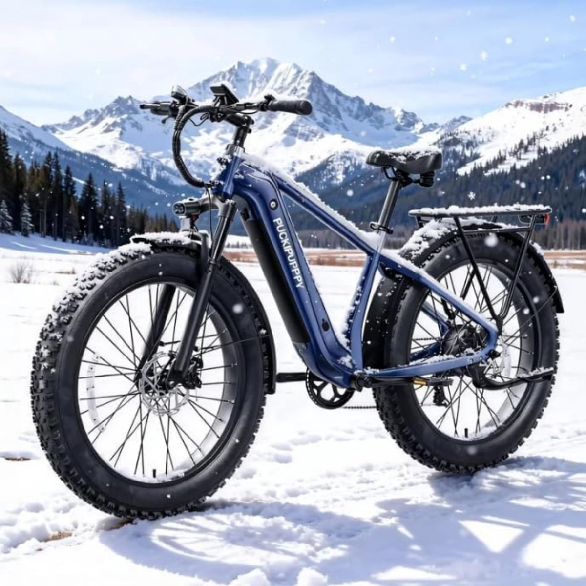 PUCKIPUPPY Electric Bike for Adults 28mph Top Speed 60Miles Max Range 960W Peak 26" Fat Tire Electric Mountain Bike 48V 15AH Removable Battery Ebike 7 Speed off Road E Bike, Comply with UL2849 By SGS