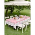 thumbnail image 3 of Outdoor Tablecloth with Umbrella Hole and Zipper, Snowflakes Christmas Rectangle Table Cloth 60x84 Inch Waterproof Tablecloth, Pink Xmas Winter Vintage Picnic Table Cover for Patio Camping, 3 of 7
