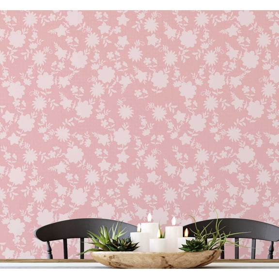 S4sassy Removable Nature-inspired Waterproof Wall Wrap, Wallcover, Pastel Petal Print Contact Paper for Walls, Cabinets, and Dresser, Self Adhesive Vinyl Wallpaper Roll- Soft Pink (25"x240" inch)