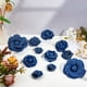 thumbnail image 5 of 16 piezas de tela vaquera azul marino con flores en 4 estilos diferentes. Tela de lona con flores de camelia. Accesorios cosidos con forma de flor., 5 of 9
