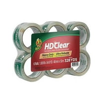 Duck HD Clear Heavy Duty Packing Tape Refill, 6 Rolls, 1.88 Inch x 54.6 Yard, (441962)