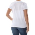 thumbnail image 3 of RALPH LAUREN Womens White Embroidered Monogram Short Sleeve Crew Neck T-Shirt L, 3 of 3