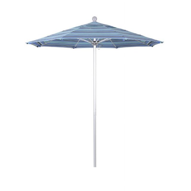California Umbrella 7.5' Venture Series Patio Umbrella With Silver Anodized Aluminum Pole Fiberglass Ribs Push Lift With Sunbrella 1A Dolce Oasis Fabric