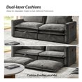 thumbnail image 4 of 87" Modern Sofa 3-Seater Couch with Storage and Double Cushion, Easy to Assembly, Dark Gray, 4 of 8