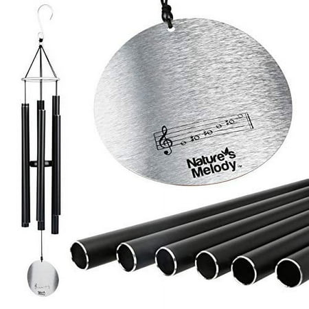 Nature’s Melody Aureole Tunes Wind Chimes – Outdoor Windchime with 6 Tubes Tuned to B Pentatonic Scale, 100% Rustproof Aluminum, Powder Finish & S Hook Hanger for Sympathy, Memorial Gift or Zen Ga