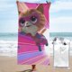 thumbnail image 1 of Toalla de baño Superkitties, toalla de playa de microfibra de secado rápido, toalla de baño de gran tamaño a prueba de arena para adultos y niños, accesorios de playa para viajes y campamentos para, 1 of 8