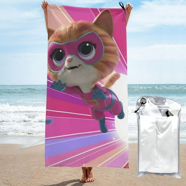 Toalla de baño Superkitties, toalla de playa de microfibra de secado rápido, toalla de baño de gran tamaño a prueba de arena para adultos y niños, accesorios de playa para viajes y campamentos para