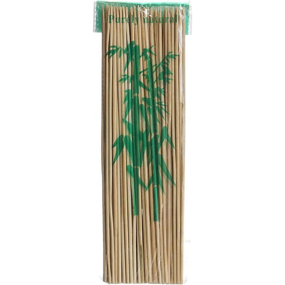 Nicole Fantini's 12 Inch Bamboo Skewers for Kabobs 4mm Natural Bamboo Thick Wooden Round BBQ Food Sticks| Pack of 100| Package has 300 Sticks