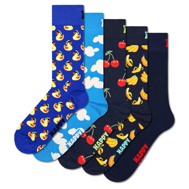 Happy Socks Calcetines unisex, paquete de 5 - Calcetines con motivos, calcetines cortos, algodón Rubber Ducks 36-40