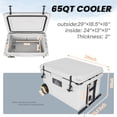 thumbnail image 6 of imerelez 65 Quart White Cooler, Ultra-Tough Hard Shell Ice Chest – Heavy-Duty Insulated Portable Cooler with 6-Day Ice Retention for Camping, Job Site, Tailgating, Beach & Fishing, 6 of 8