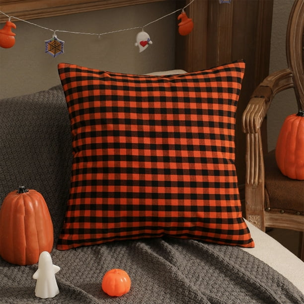 Funda De Almohada, Funda De Cojín Decorativa, Funda De Cojín a Cuadros Y Rayas, Decoración, Adorno De Temporada Para La Sala De Estar, Decoración Para Sofá Cama