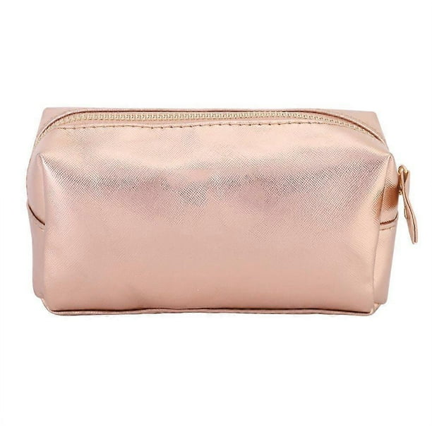 large capacity travel makeup pouch sundry bag cosmetics toiletries organizer bag(rose gold)