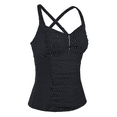 thumbnail image 3 of Hilor Women's Tankini Tops Shirred Tummy Control Swimsuits Cross Back Tankini Swimwear Tops, 3 of 6