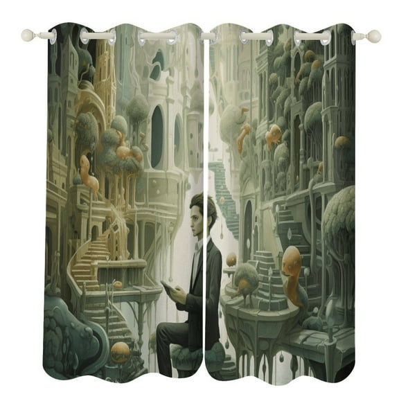 Anime Castle Modern Window for Living Room Curtains for Child Bedroom Kitchen Decor Blinds Drapes