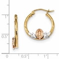 thumbnail image 2 of Boucles d'Oreilles Créoles Guadalupe 14k Tricolores Religieuses Rondes, 2 of 6