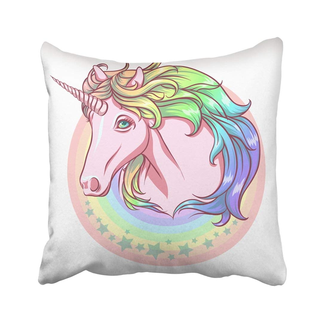 Bpbop Bpbop Blue Drawing Rainbow Unicorn Colorful Magic Baby Cute Horse Animal Bow Cartoon Pillowcase x Inch Walmart Com Walmart Com