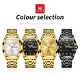 thumbnail image 5 of OLEVS Mens Watches Square Business Dress Analog Quartz Date Luxury Watches for Men Dress Casual Stainless Steel Waterproof Luminous Mens Wrist Watches Gifts Reloj para Hombre plated golden/Black Dial, 5 of 11