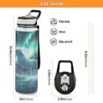 thumbnail image 3 of Qxltty Aurora White Horse Pattern Water Bottle 32 oz with Straw BPA Free Reusable Fitness Sport Bottle Perfect for Travel School Outdoors and Gym, 3 of 7