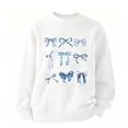 thumbnail image 4 of Gamivast Graphic Crewneck Sweatshirt for Girls Soft Long Sleeve Pullover with Assorted Bow Print Relaxed Fit Casual School Lounge Streetwear Daily Wear Top for Fall and Winter White 7-8Years, 4 of 6