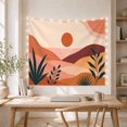 thumbnail image 5 of Geometric Sun and Rolling Hills Against Off-White Background, Serene Boho for Nature Lovers, Minimalist Landscape Wall Art Housewarming Gift, Tapestry Wall Hanging for Bedroom and Living Room, 5 of 7