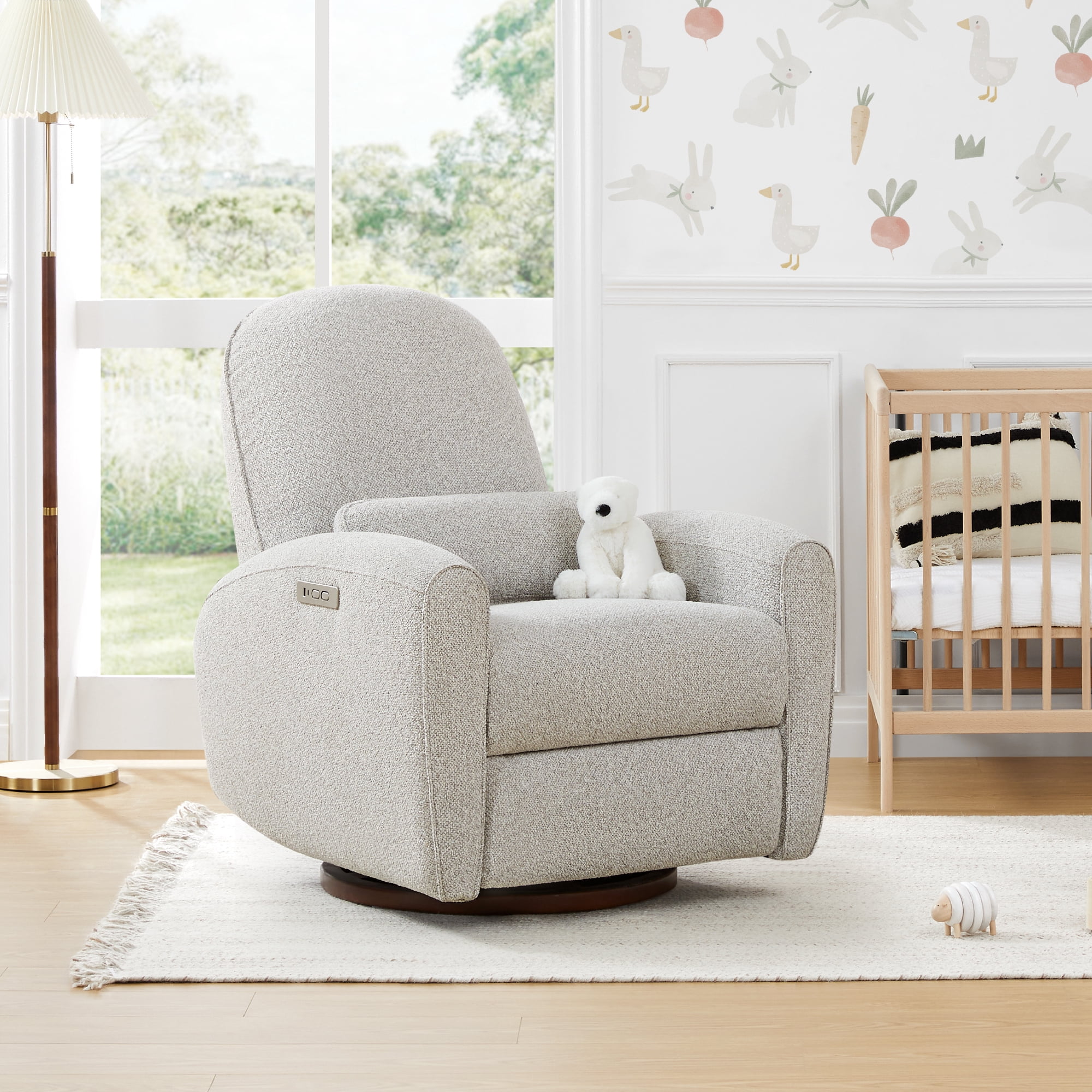 CHITA Power Swivel Recliner Nursery Chair with Pillow Lumbar Support