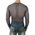thumbnail image 6 of HAXMNOU Men's Long Sleeve See Through Mesh Fishnet T Shirt Casual Muscle Gym Tee Blouse Navy L, 6 of 6